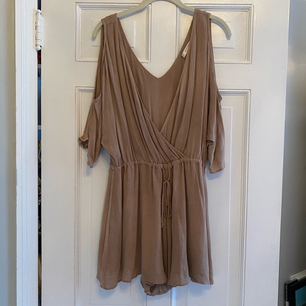 Lavender Brown Cold Shoulder Romper